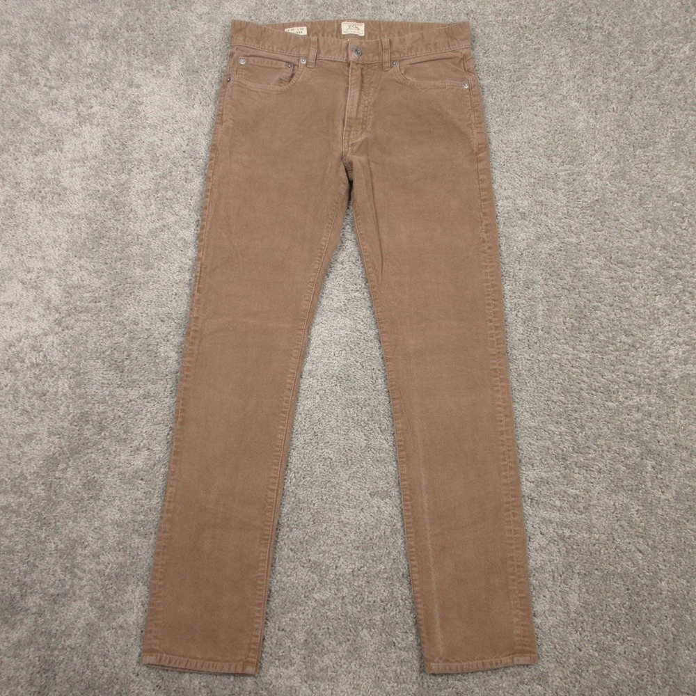 J Crew Pants Mens 30x32 Brown 484 Slim Straight Corduroy 5 Pocket Chinos Zip Fly